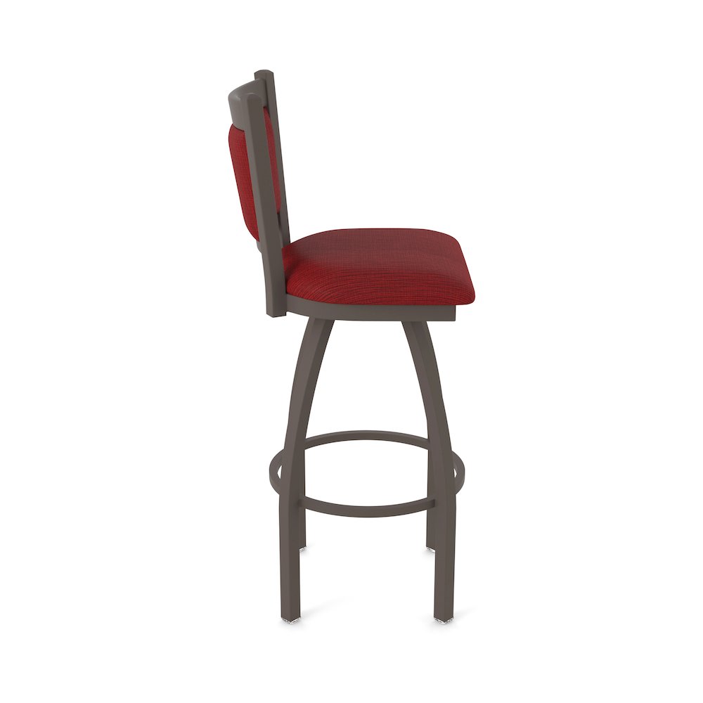 Swivel Counter Stool with Bronze Finish and Graph Ruby Seat and Back. Picture 4