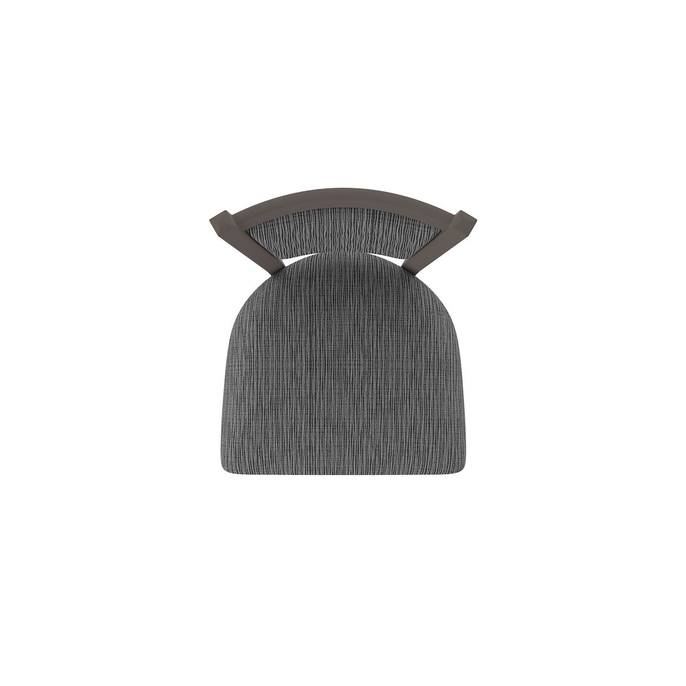 Swivel Counter Stool with Bronze Finish and Graph Coal Seat and Back. Picture 3