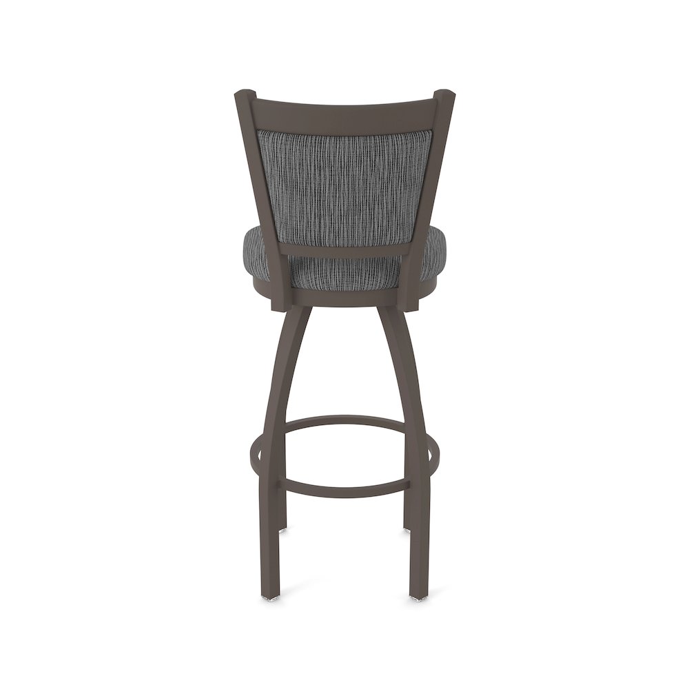 Swivel Counter Stool with Bronze Finish and Graph Coal Seat and Back. Picture 6