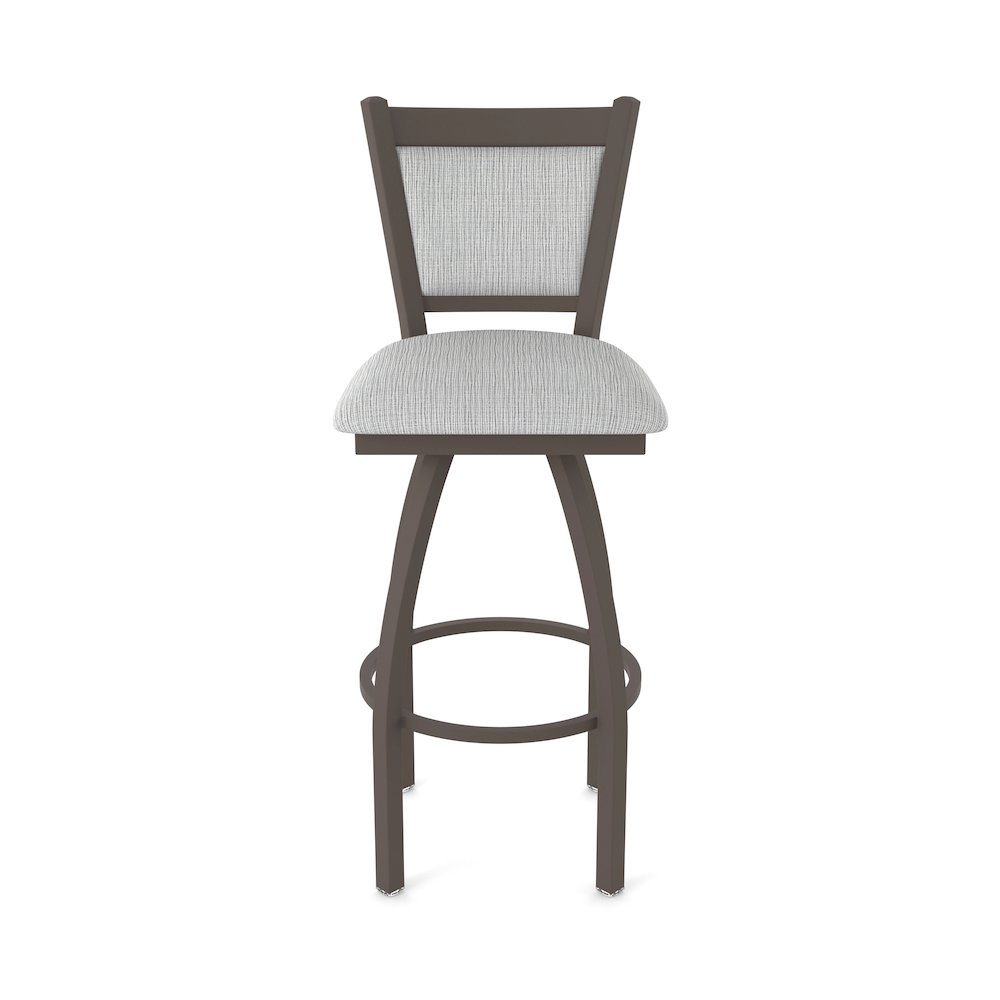 Swivel Counter Stool with Bronze Finish and Graph Alpine Seat and Back. Picture 5