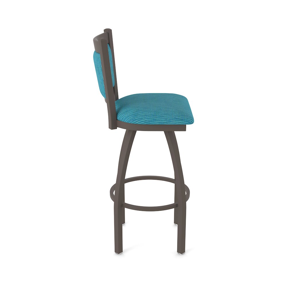 Swivel Counter Stool with Bronze Finish and Graph Tidal Seat and Back. Picture 4