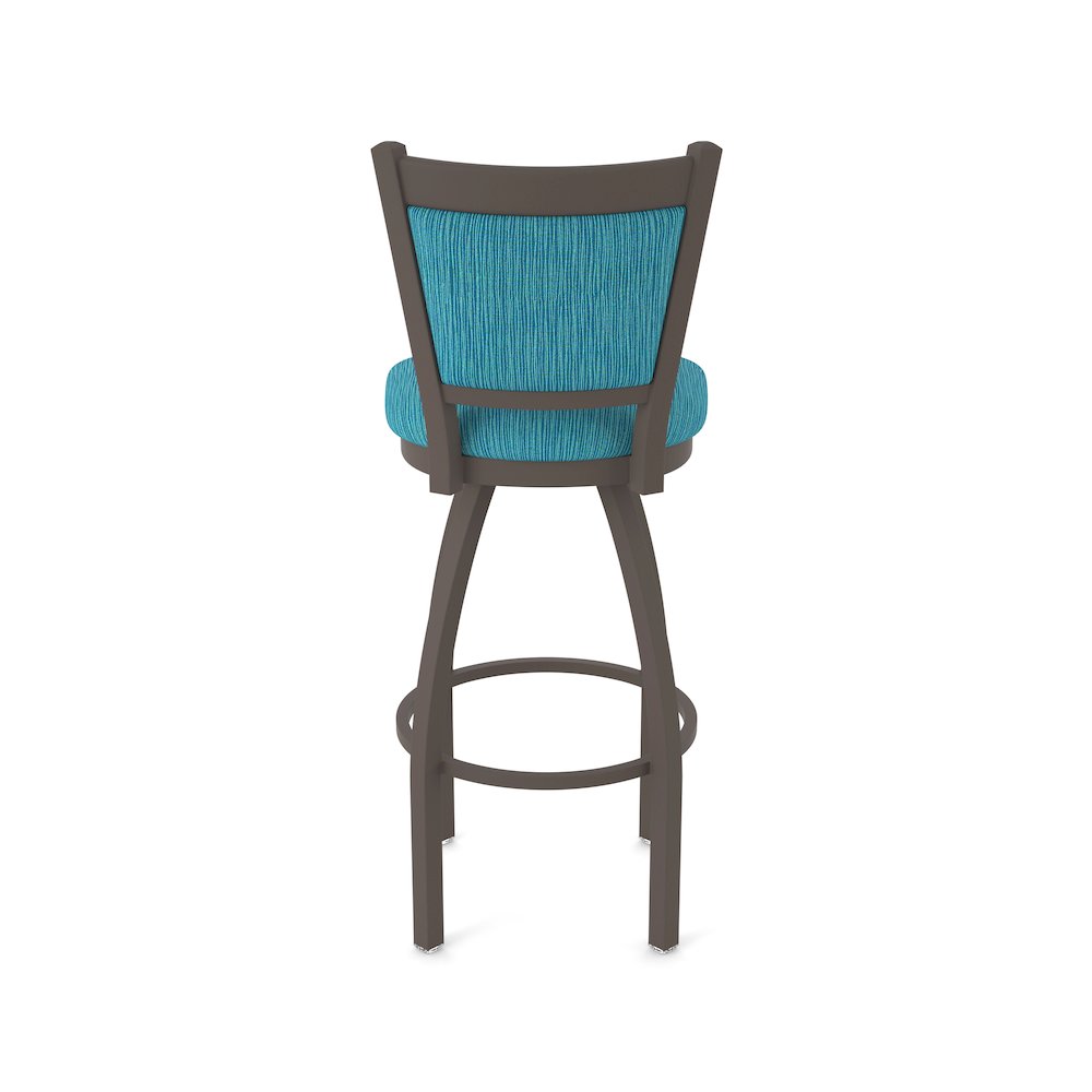 Swivel Counter Stool with Bronze Finish and Graph Tidal Seat and Back. Picture 6