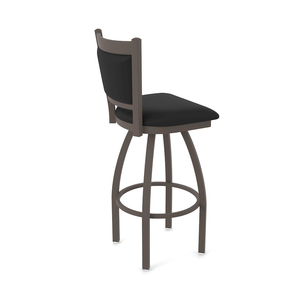 Swivel Counter Stool with Bronze Finish and Black Vinyl Seat and Back. Picture 2