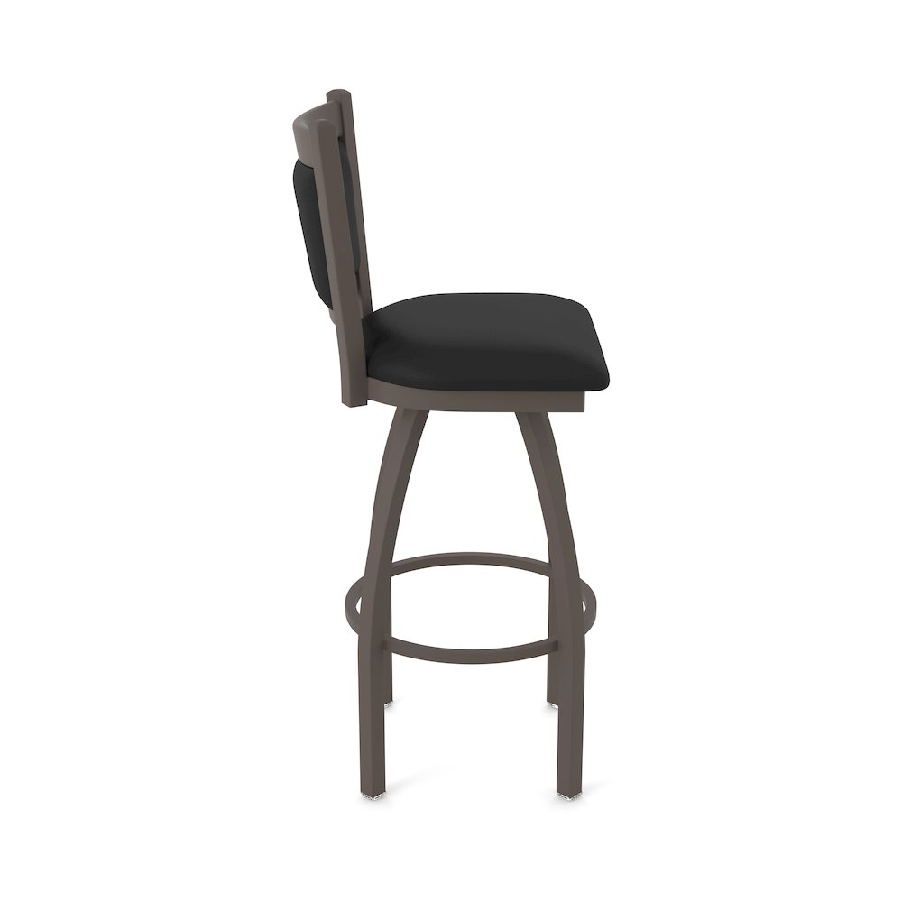 Swivel Counter Stool with Bronze Finish and Black Vinyl Seat and Back. Picture 4
