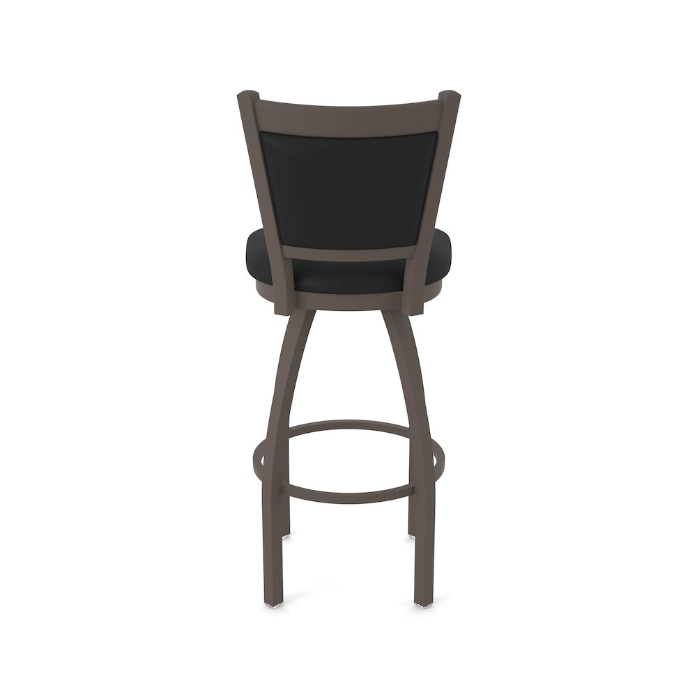 Swivel Counter Stool with Bronze Finish and Black Vinyl Seat and Back. Picture 6