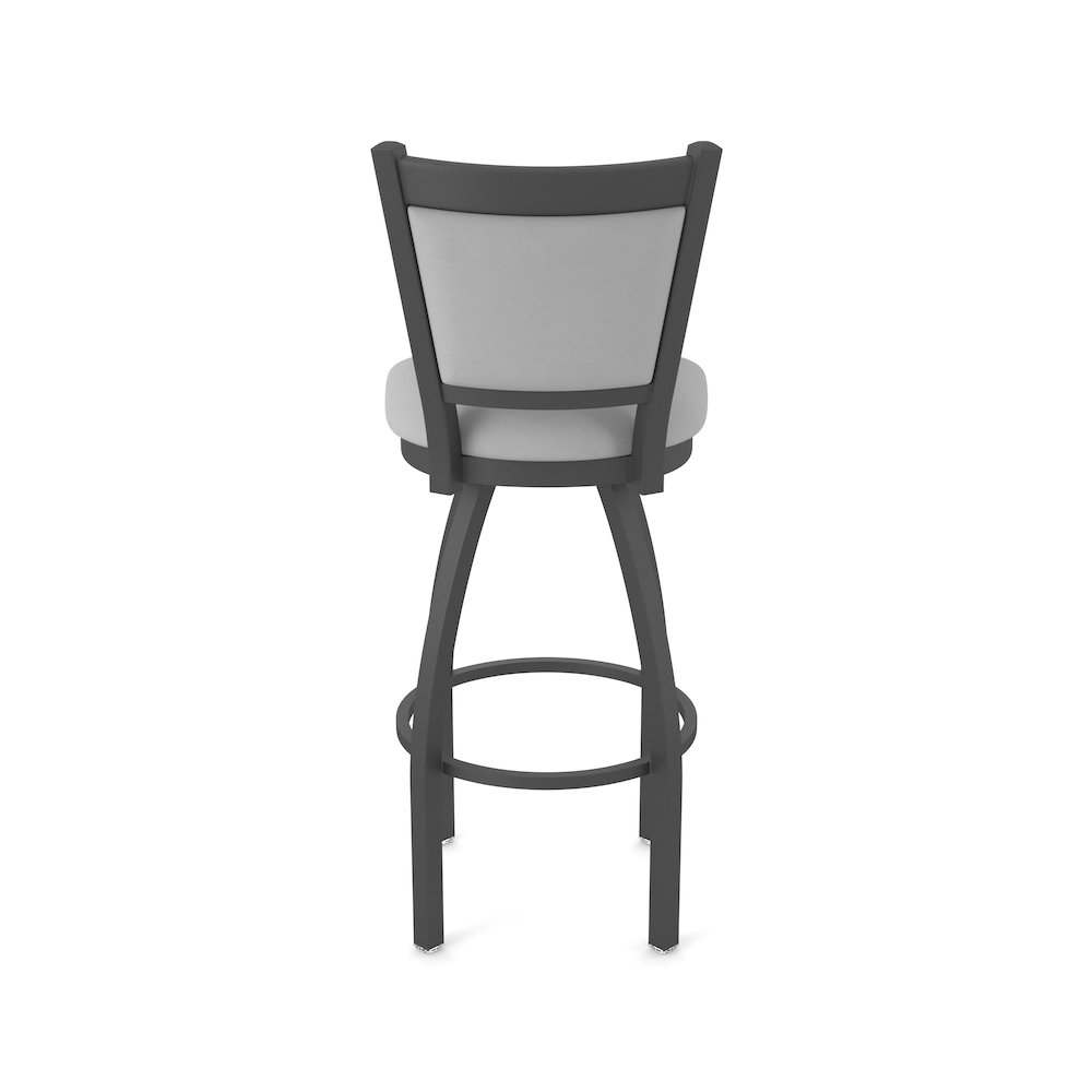 Swivel Counter Stool with Pewter Finish and Canter Folkstone Grey Seat and Back. Picture 6