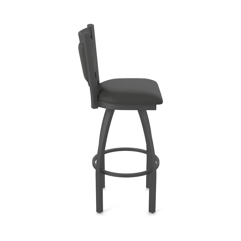 Swivel Counter Stool with Pewter Finish and Canter Iron Seat and Back. Picture 4