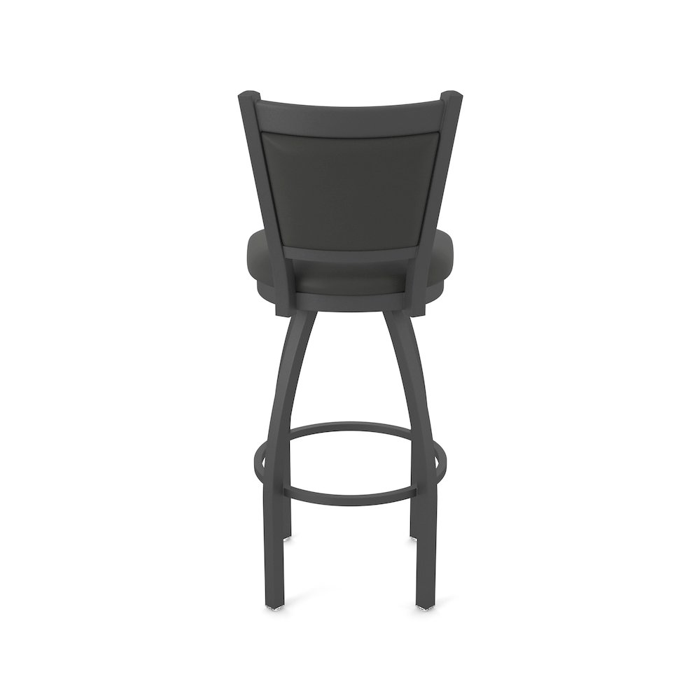Swivel Counter Stool with Pewter Finish and Canter Iron Seat and Back. Picture 6
