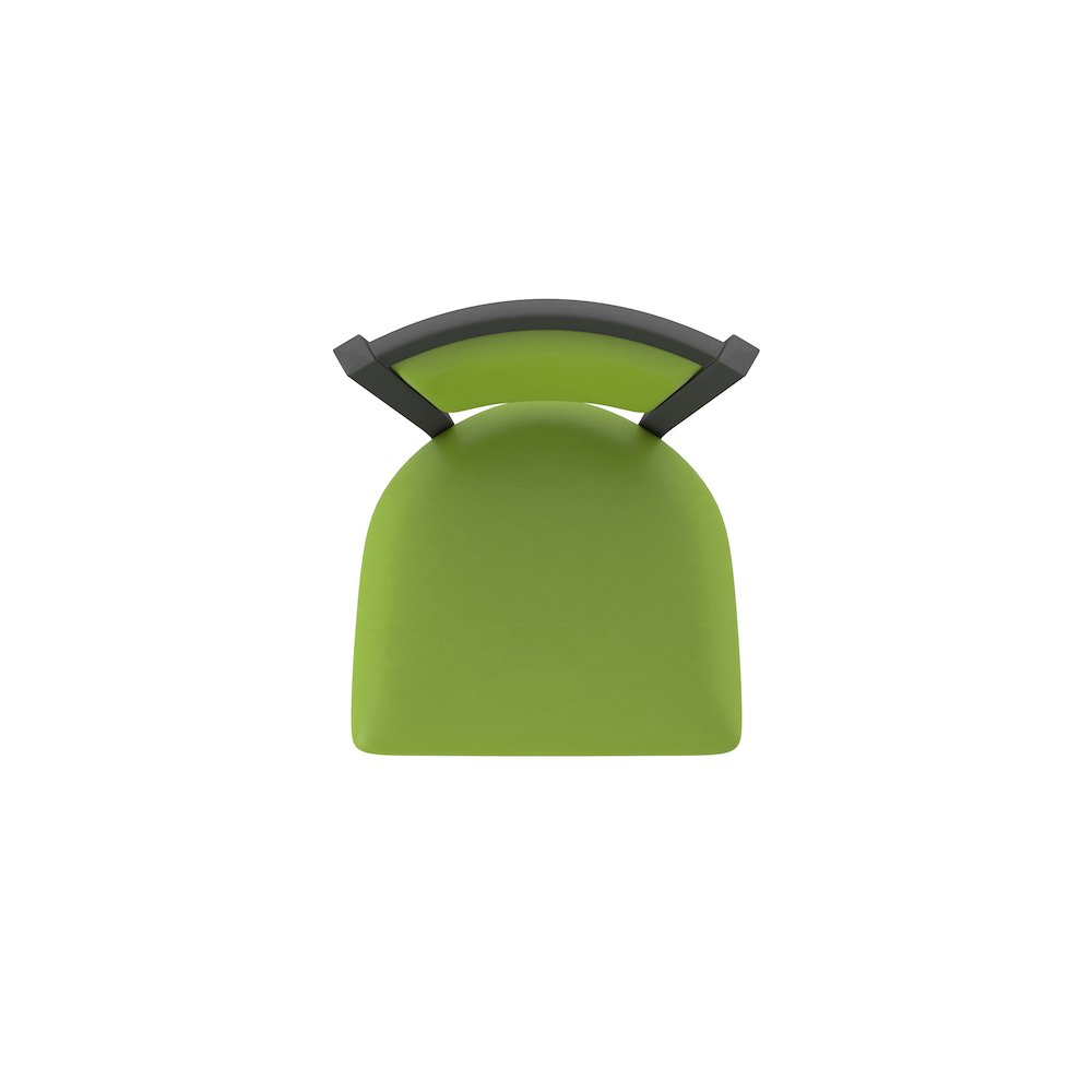 Swivel Counter Stool with Pewter Finish and Canter Kiwi Green Seat and Back. Picture 3