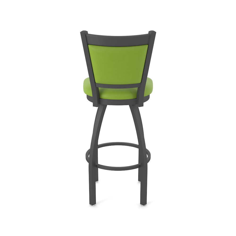 Swivel Counter Stool with Pewter Finish and Canter Kiwi Green Seat and Back. Picture 6