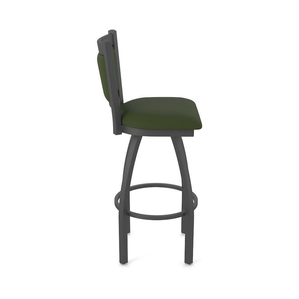 Swivel Counter Stool with Pewter Finish and Canter Pine Seat and Back. Picture 4