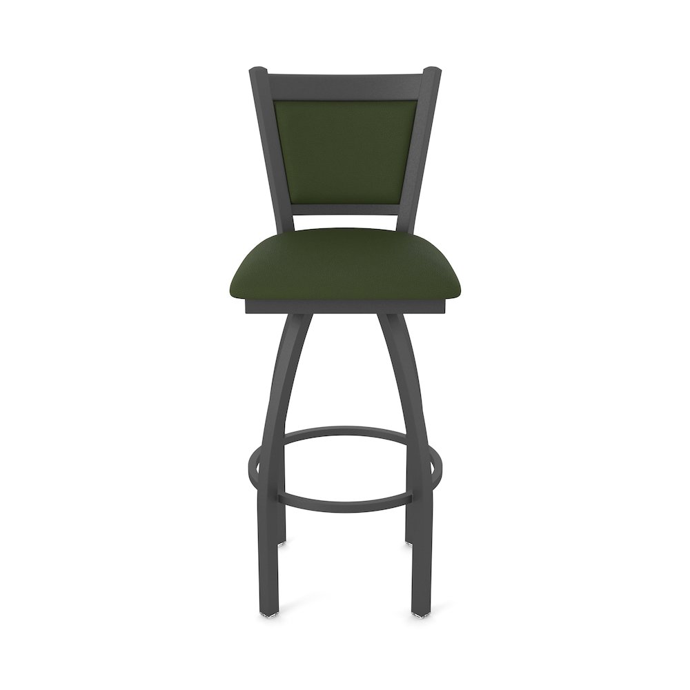Swivel Counter Stool with Pewter Finish and Canter Pine Seat and Back. Picture 5