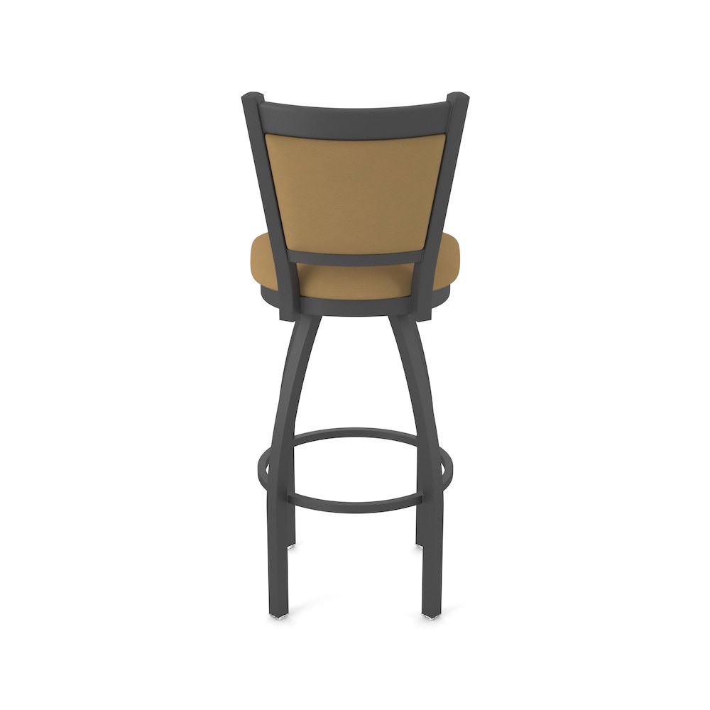 Swivel Counter Stool with Pewter Finish and Canter Saddle Seat and Back. Picture 6