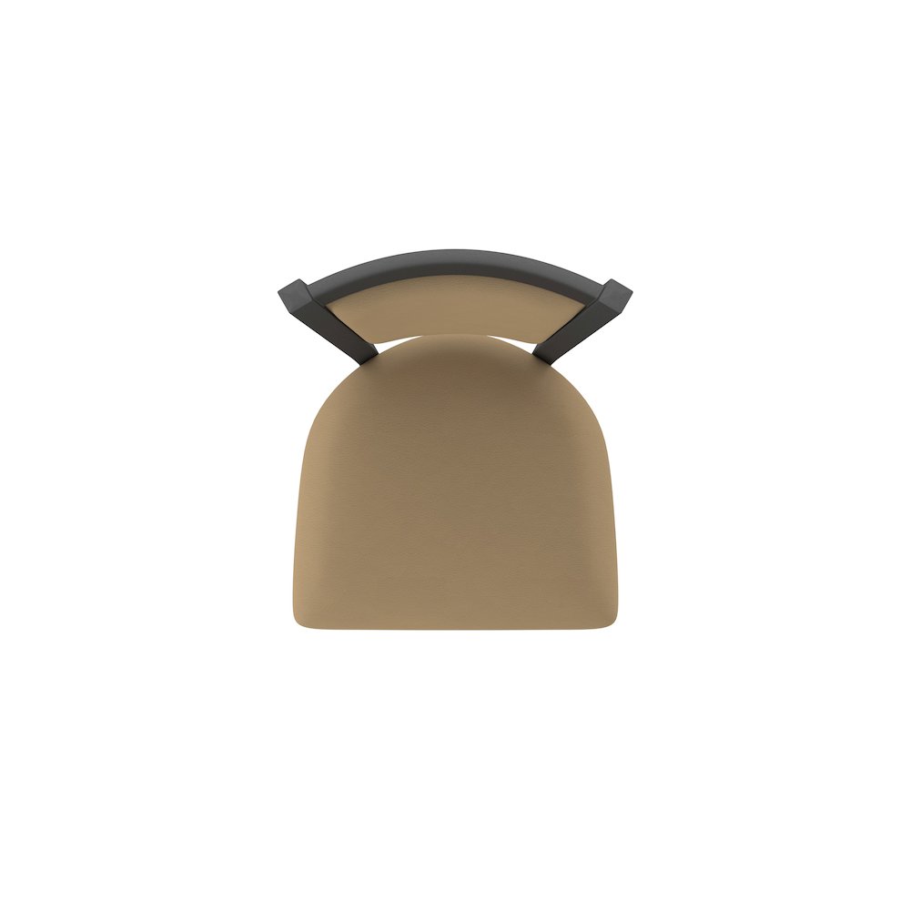 Swivel Counter Stool with Pewter Finish and Canter Sand Seat and Back. Picture 3