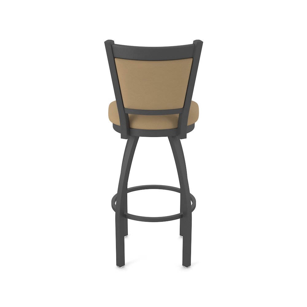 Swivel Counter Stool with Pewter Finish and Canter Sand Seat and Back. Picture 6