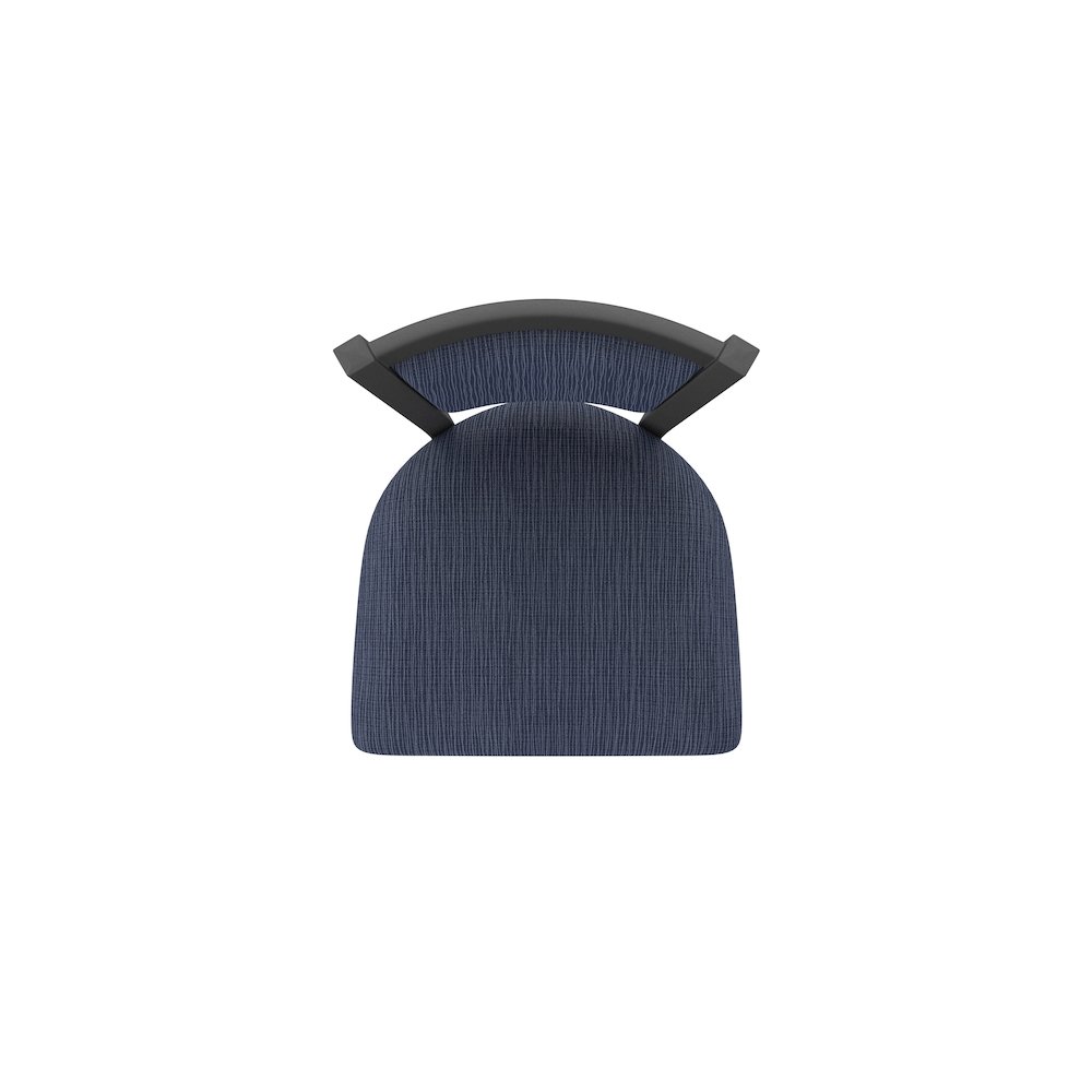 Swivel Counter Stool with Pewter Finish and Graph Anchor Seat and Back. Picture 3