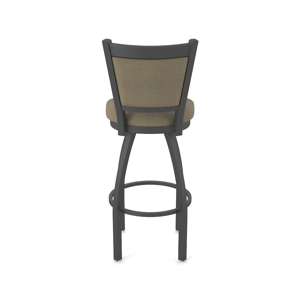 Swivel Counter Stool with Pewter Finish and Graph Cork Seat and Back. Picture 6