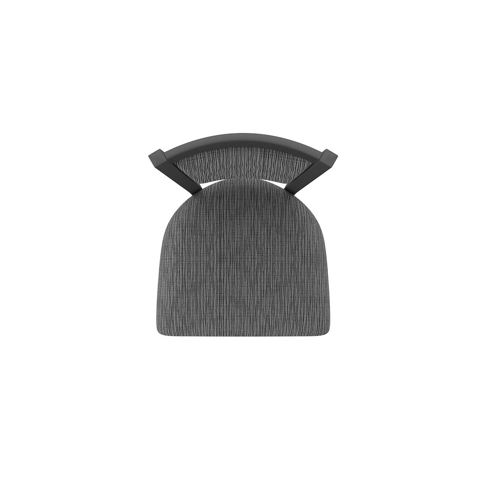 Swivel Counter Stool with Pewter Finish and Graph Coal Seat and Back. Picture 3