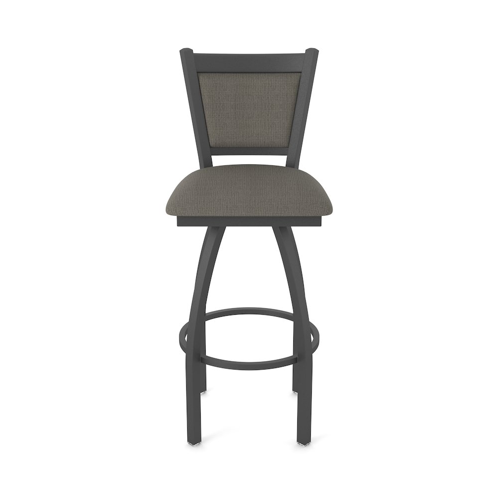 Swivel Counter Stool with Pewter Finish and Graph Chalice Seat and Back. Picture 5