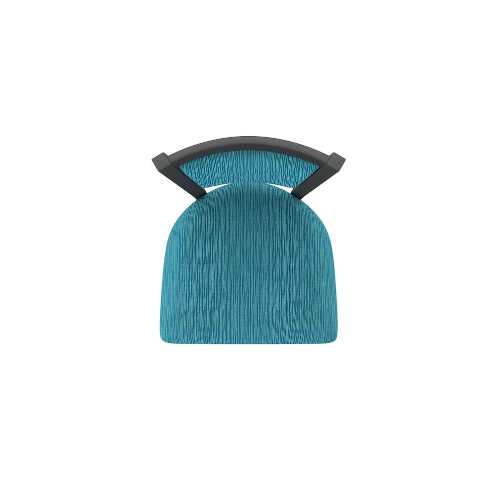 Swivel Counter Stool with Pewter Finish and Graph Tidal Seat and Back. Picture 3