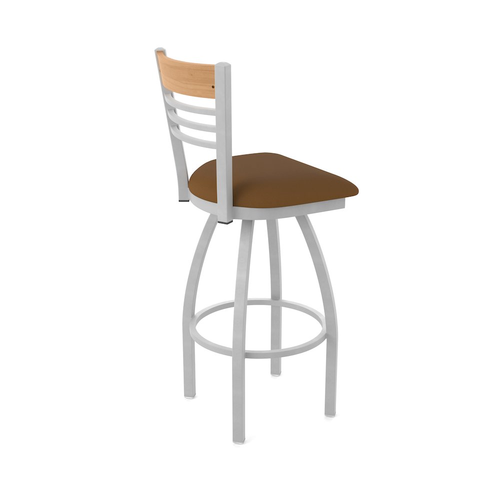25" Swivel Counter Stool, Anodized Nickel Finish, Medium Back. Picture 2