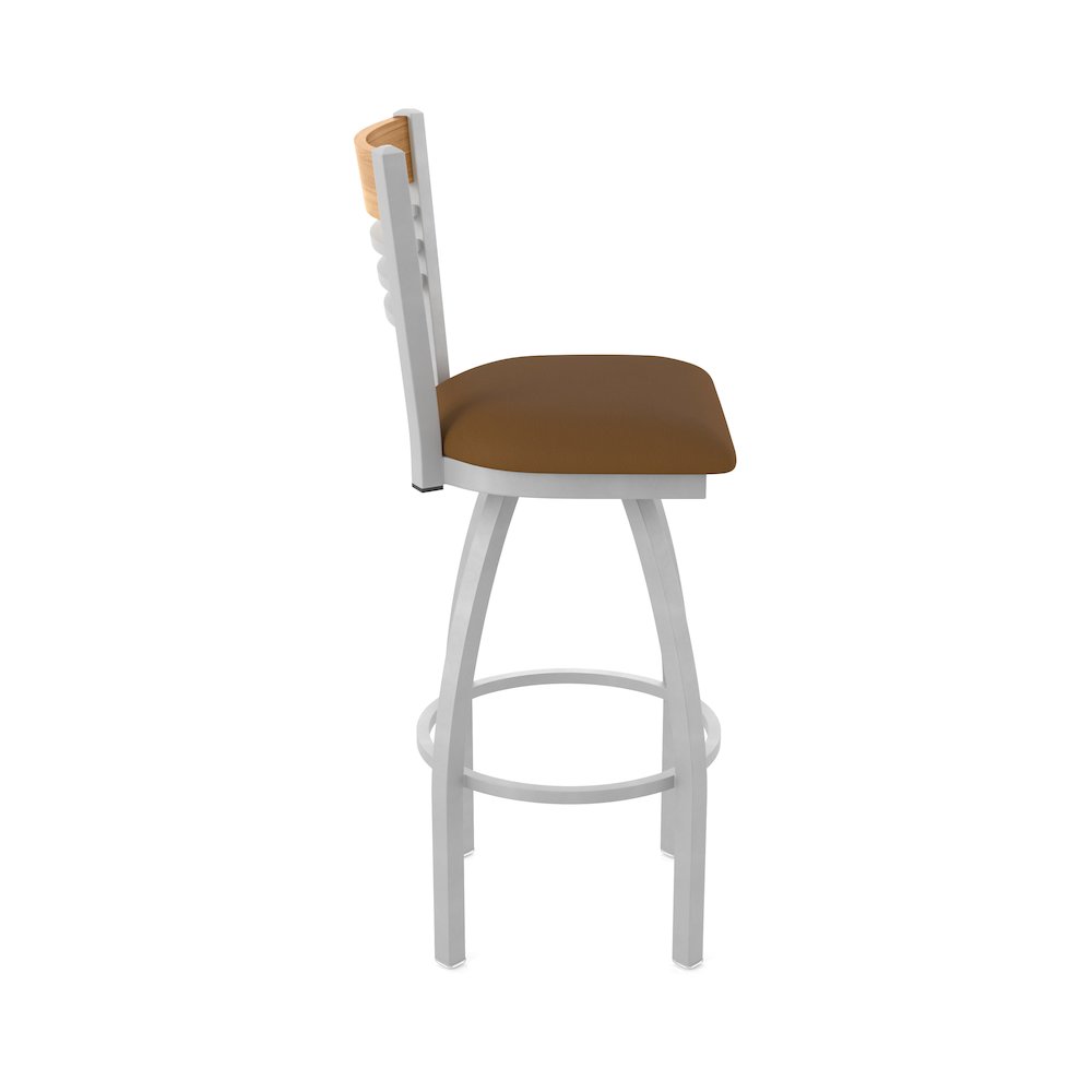 25" Swivel Counter Stool, Anodized Nickel Finish, Medium Back. Picture 4
