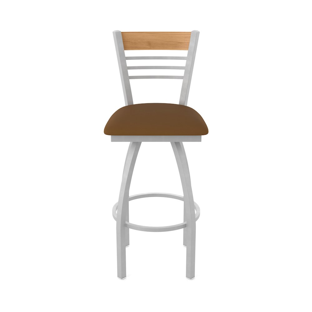 25" Swivel Counter Stool, Anodized Nickel Finish, Medium Back. Picture 5
