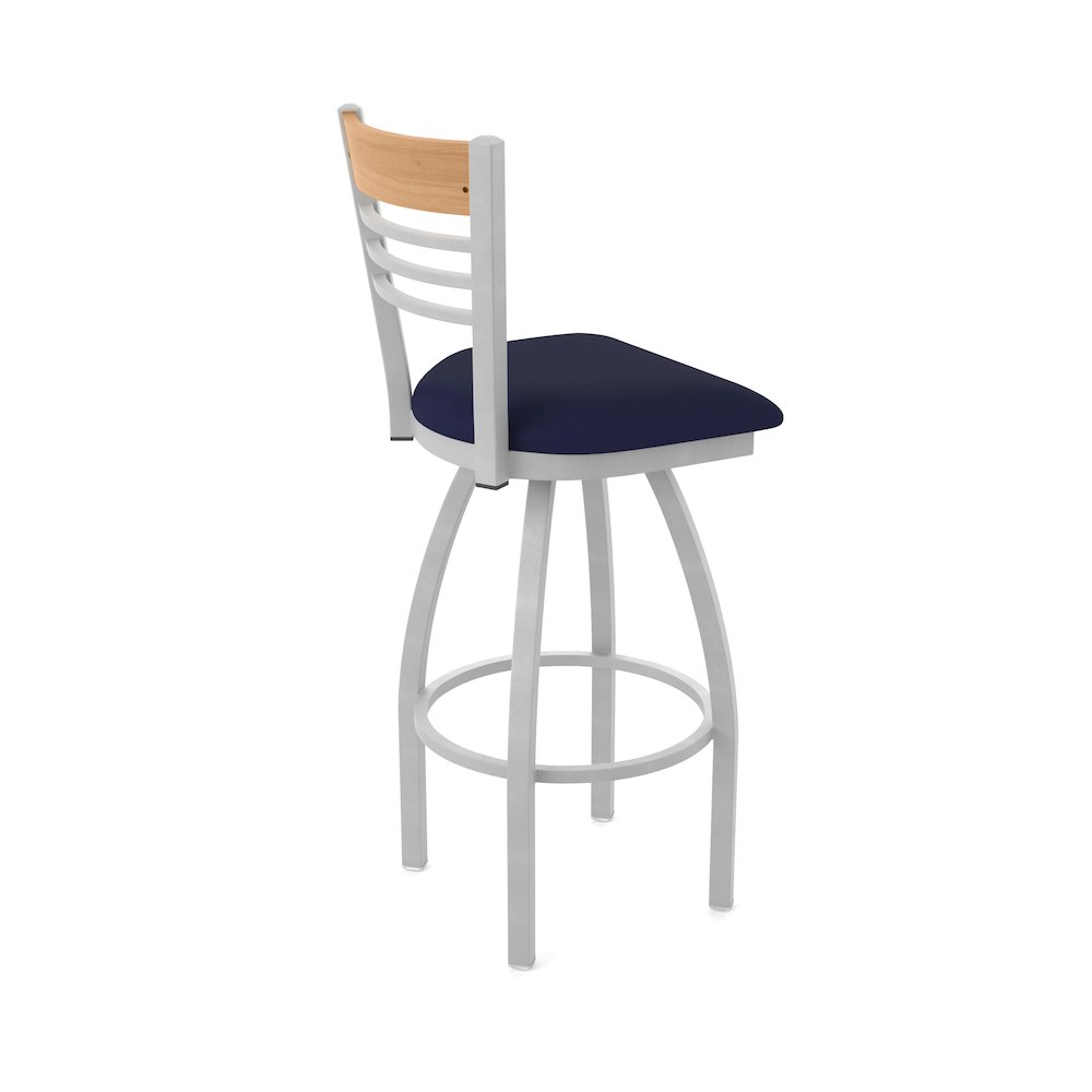 25" Swivel Counter Stool, Anodized Nickel Finish, Medium Back. Picture 2