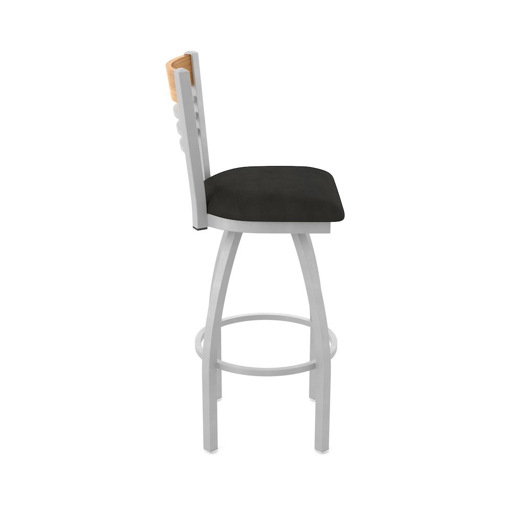 25" Swivel Counter Stool, Anodized Nickel Finish, Medium Back. Picture 4