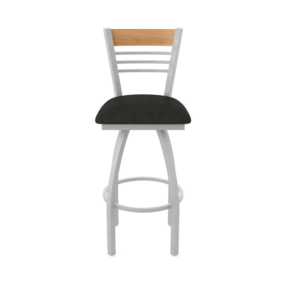 25" Swivel Counter Stool, Anodized Nickel Finish, Medium Back. Picture 5