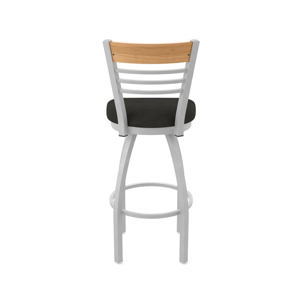 25" Swivel Counter Stool, Anodized Nickel Finish, Medium Back. Picture 6