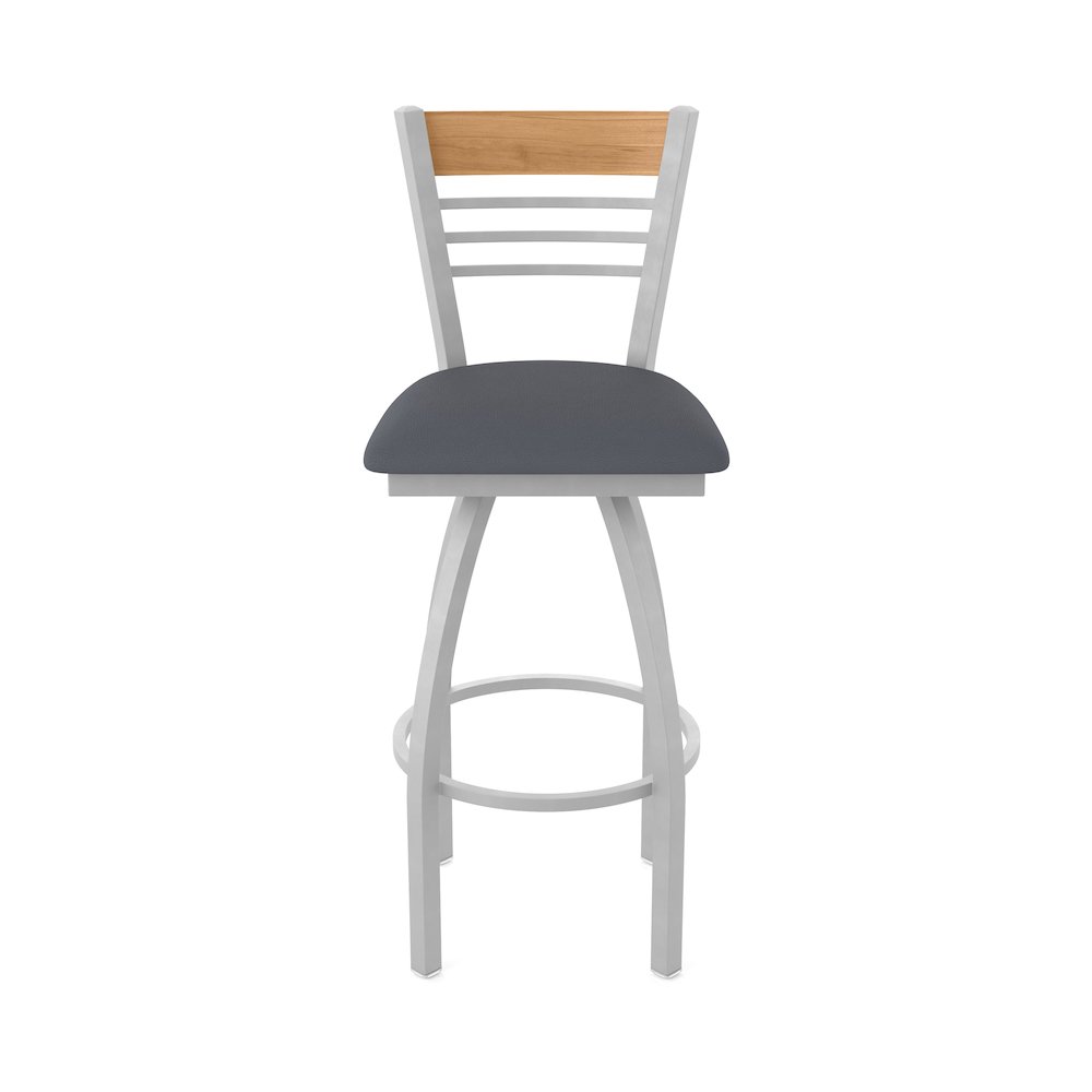 25" Swivel Counter Stool, Anodized Nickel Finish, Medium Back, Canter Storm Seat. Picture 5