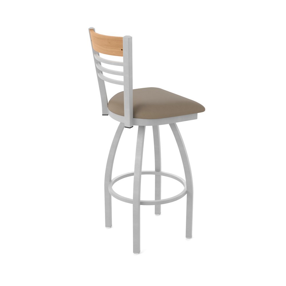 25" Swivel Counter Stool, Anodized Nickel Finish, Medium Back, Canter Earth Seat. Picture 2
