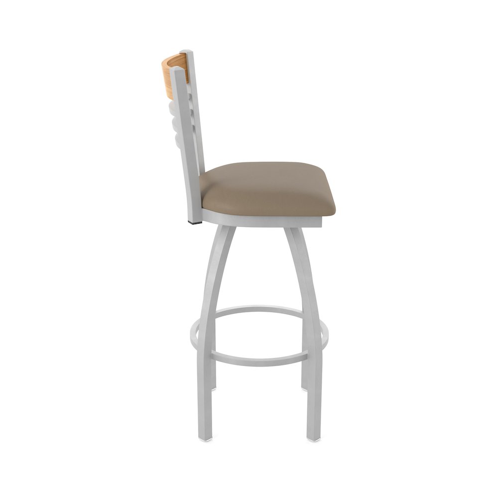 25" Swivel Counter Stool, Anodized Nickel Finish, Medium Back, Canter Earth Seat. Picture 4