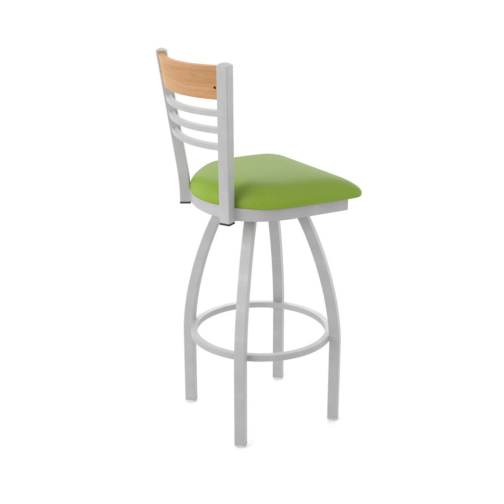 25" Swivel Counter Stool, Anodized Nickel Finish, Medium Back. Picture 2