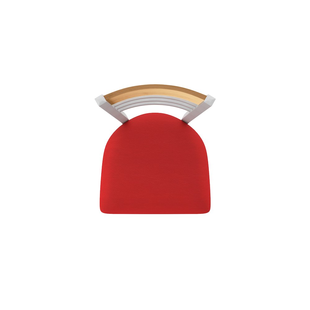 25" Swivel Counter Stool, Anodized Nickel Finish, Medium Back, Canter Red Seat. Picture 3