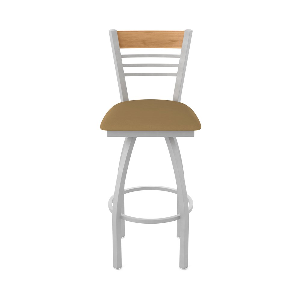 25" Swivel Counter Stool, Anodized Nickel Finish, Medium Back. Picture 5