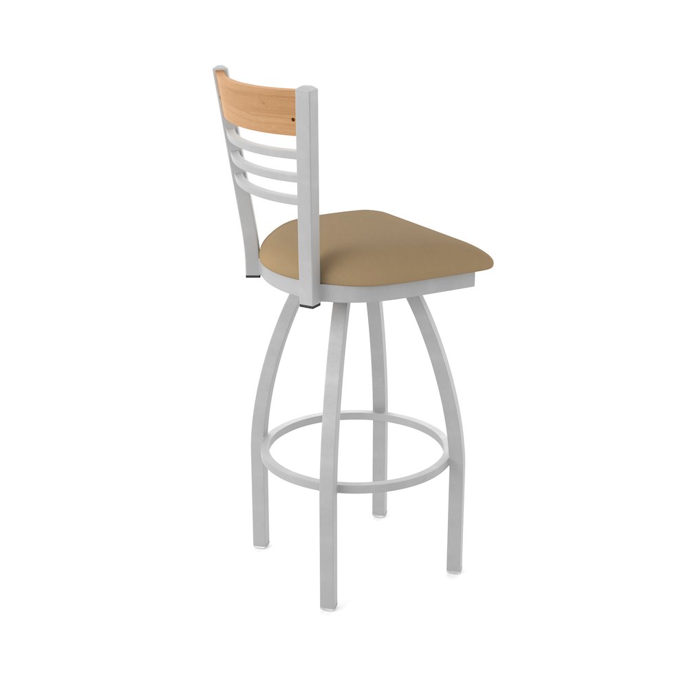 25" Swivel Counter Stool, Anodized Nickel Finish, Medium Back, Canter Sand Seat. Picture 2