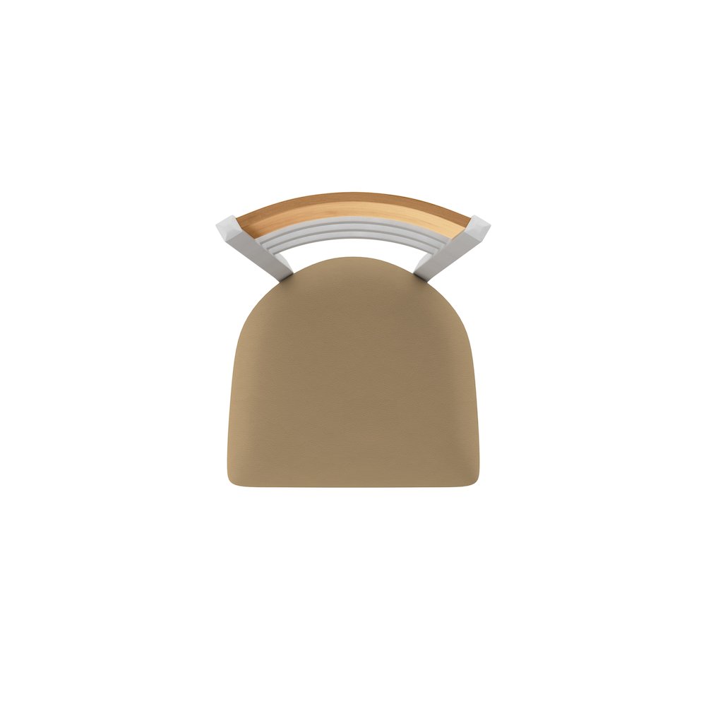 25" Swivel Counter Stool, Anodized Nickel Finish, Medium Back, Canter Sand Seat. Picture 3