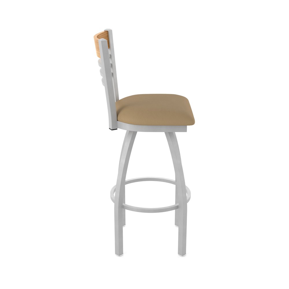 25" Swivel Counter Stool, Anodized Nickel Finish, Medium Back, Canter Sand Seat. Picture 4