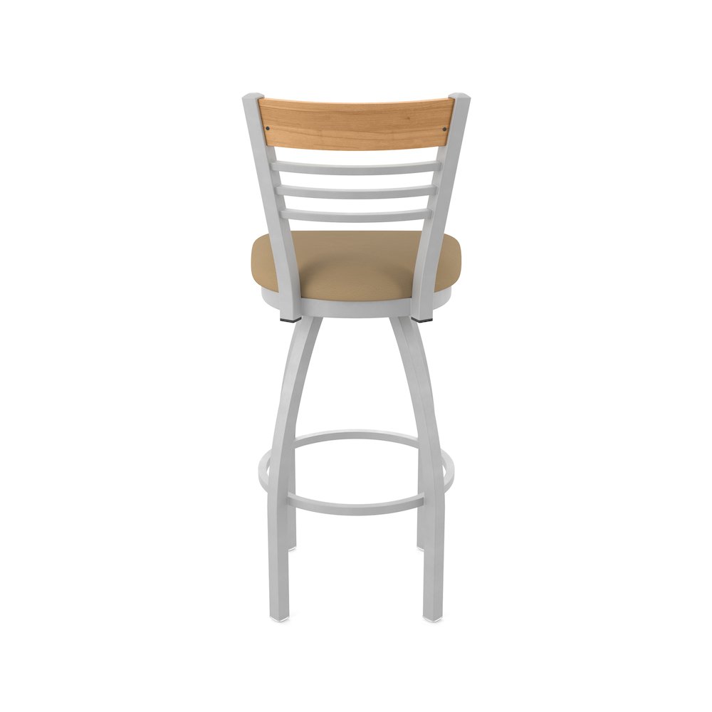25" Swivel Counter Stool, Anodized Nickel Finish, Medium Back, Canter Sand Seat. Picture 6