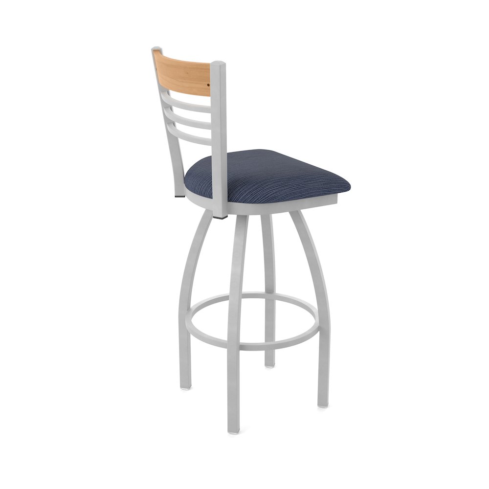 25" Swivel Counter Stool, Anodized Nickel Finish, Medium Back, Graph Anchor Seat. Picture 2