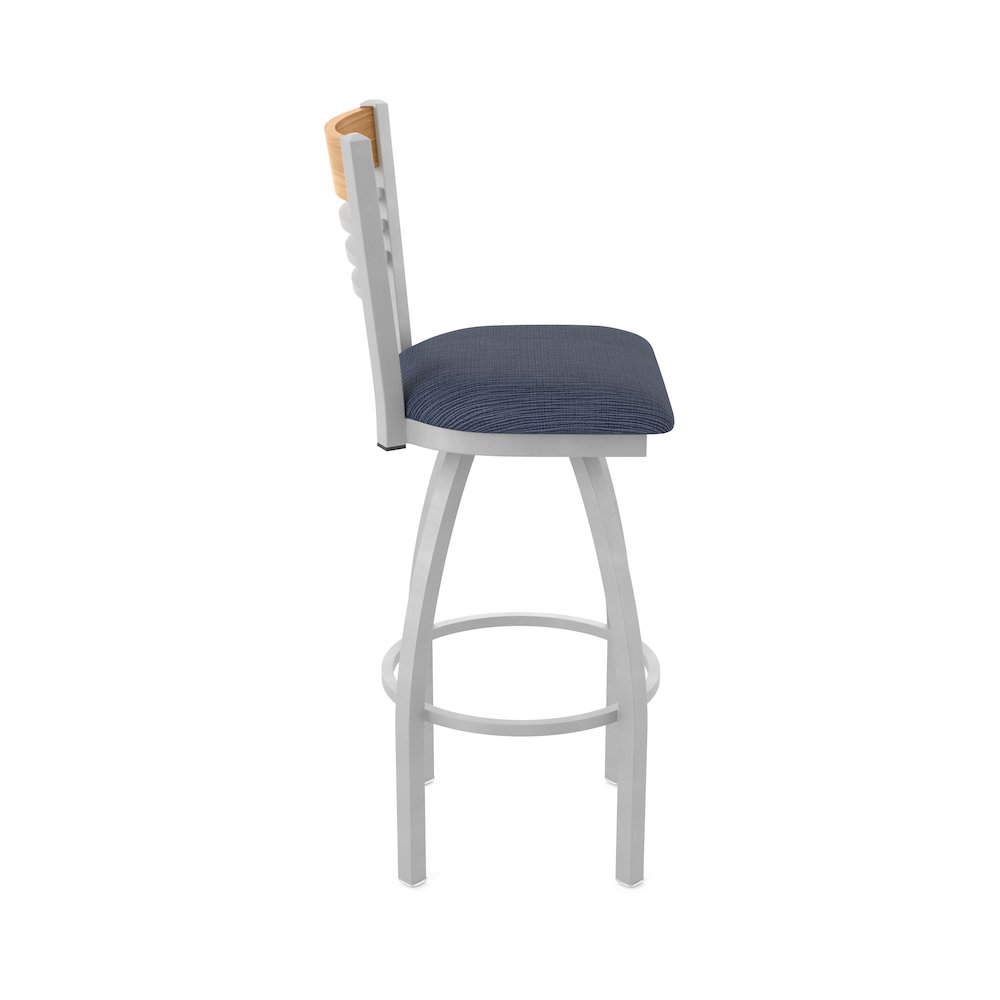 25" Swivel Counter Stool, Anodized Nickel Finish, Medium Back, Graph Anchor Seat. Picture 4