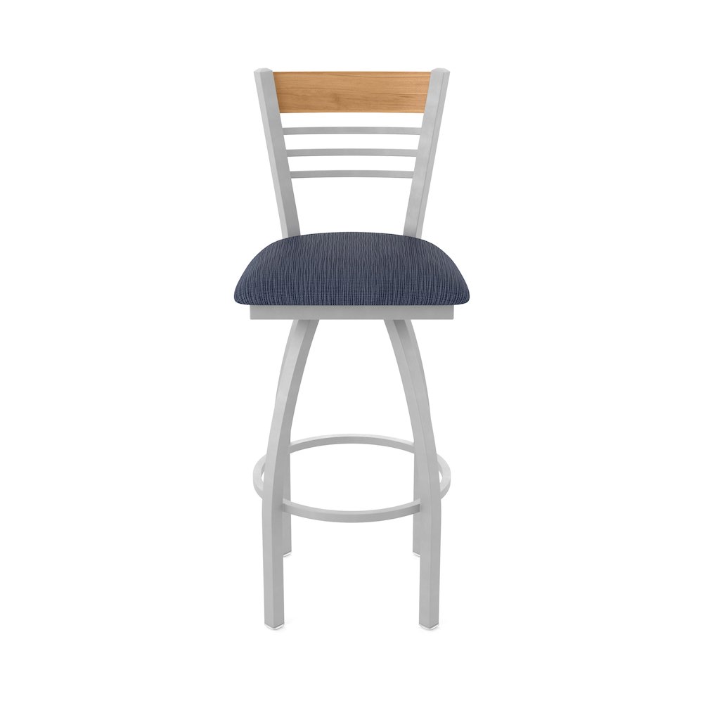 25" Swivel Counter Stool, Anodized Nickel Finish, Medium Back, Graph Anchor Seat. Picture 5