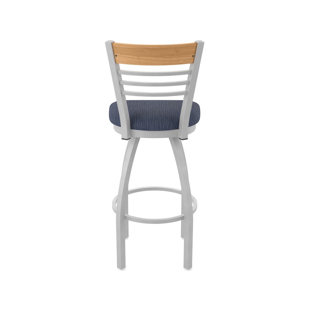 25" Swivel Counter Stool, Anodized Nickel Finish, Medium Back, Graph Anchor Seat. Picture 6