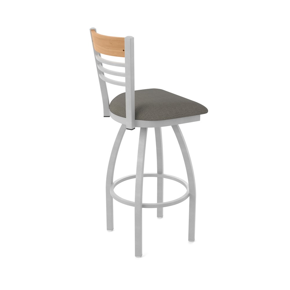 25" Swivel Counter Stool, Anodized Nickel Finish, Medium Back. Picture 2