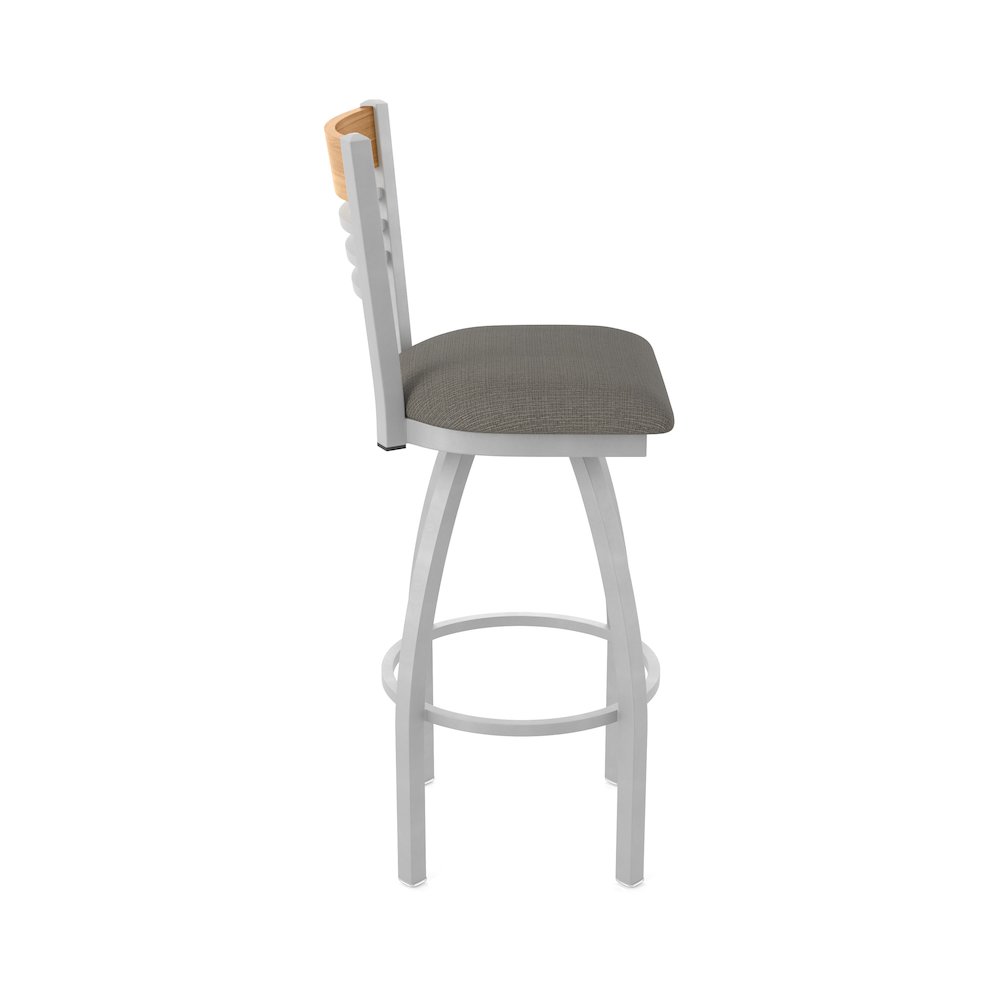 25" Swivel Counter Stool, Anodized Nickel Finish, Medium Back. Picture 4