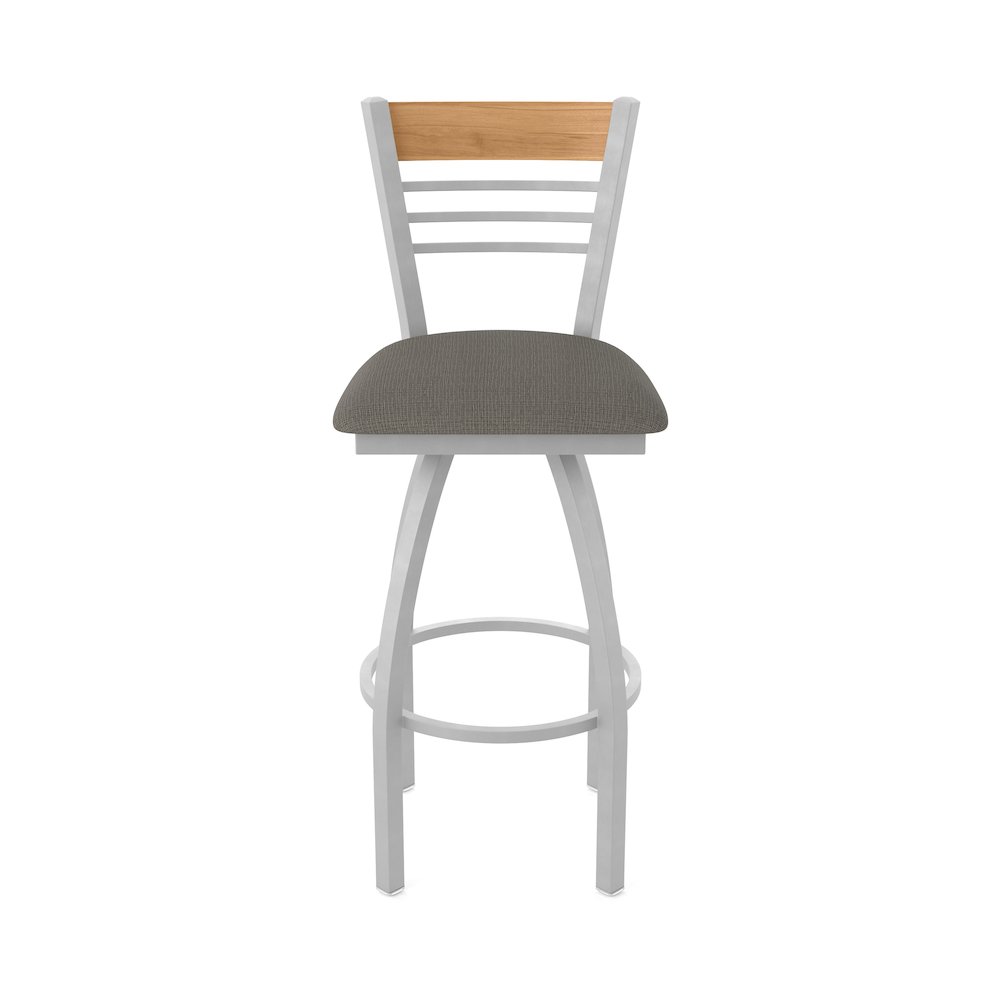 25" Swivel Counter Stool, Anodized Nickel Finish, Medium Back. Picture 5