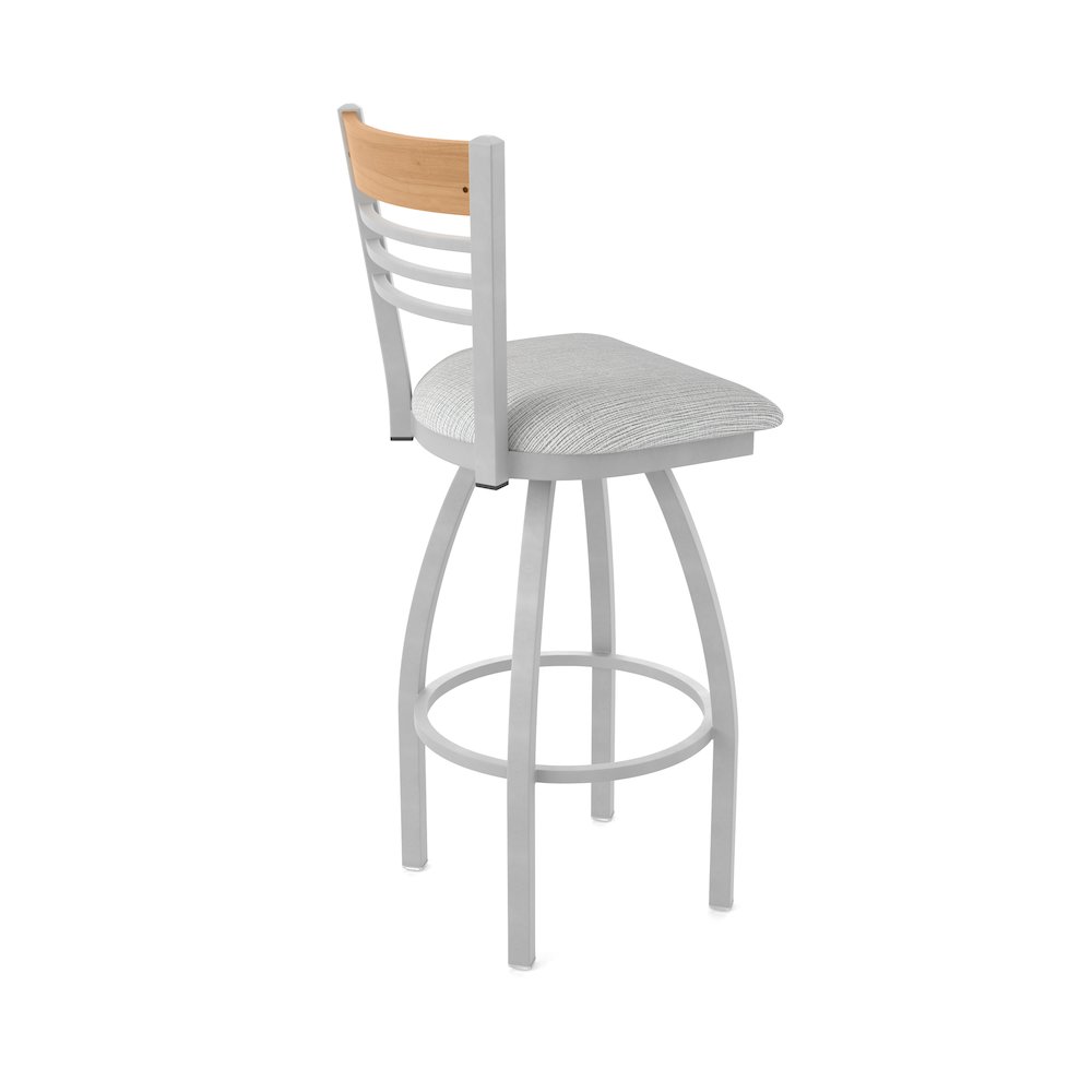 25" Swivel Counter Stool, Anodized Nickel Finish, Medium Back, Graph Alpine Seat. Picture 2