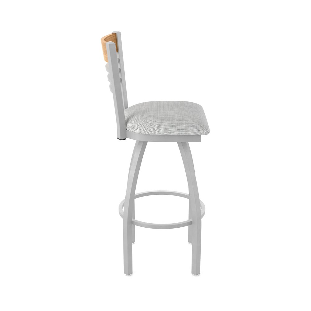 25" Swivel Counter Stool, Anodized Nickel Finish, Medium Back, Graph Alpine Seat. Picture 4